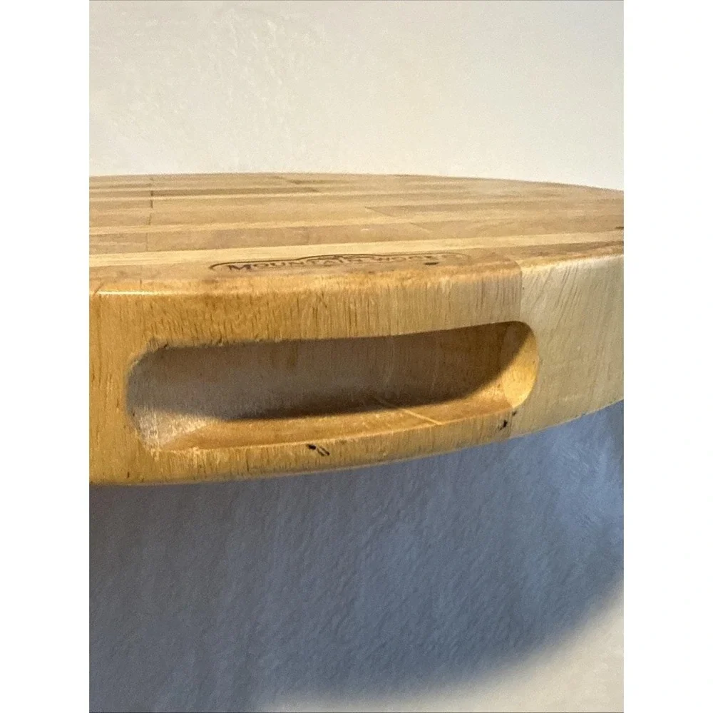 Mountain Woods Round Wooden Butcher Block Board 14